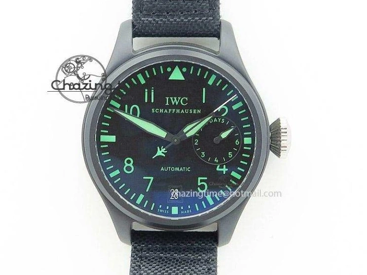 MIROTIME 0319 Bright Pilot Chrono SS AZF 1:1 Best Edition Green Dial on Brown Leather Strap A 7059
